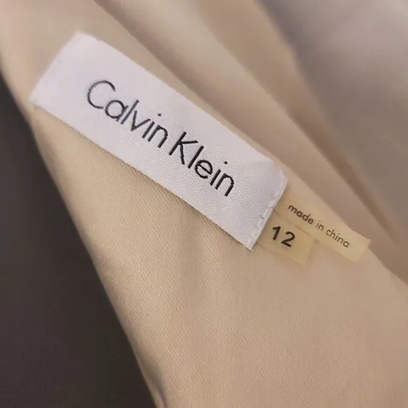 BRAND NEW CALVIN KLEIN STRETCH SILK SATIN ONE SHOULDER SHEATH DRESS - Picture 8 of 12